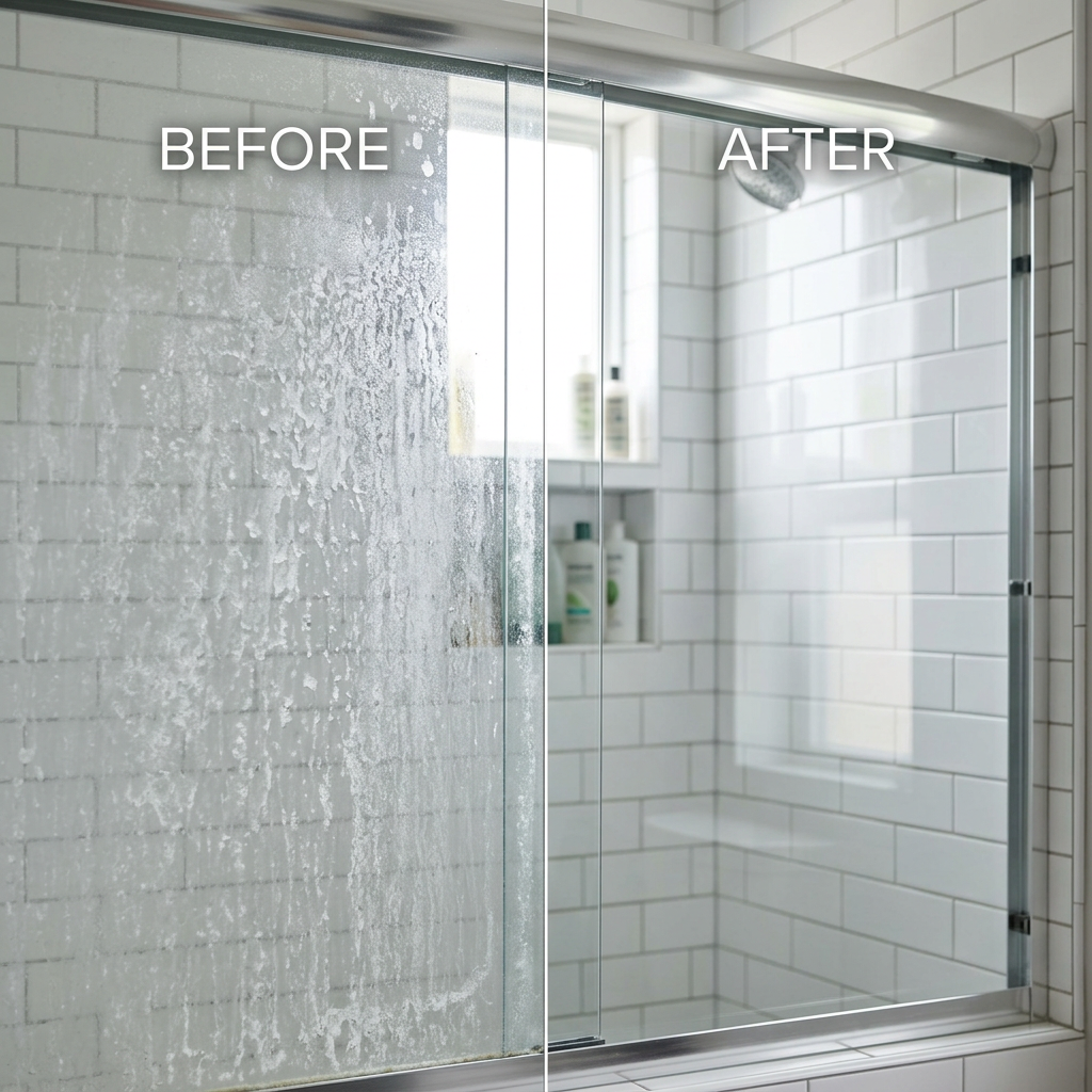 How to remove hard water stains from shower glass in Oklahoma homes